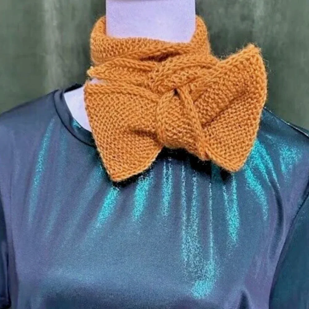 Basic Knitted Scarf Mini Scarf Sophie Neck Knitted Scarf Women Scarf Handmade - Picture 3 of 4